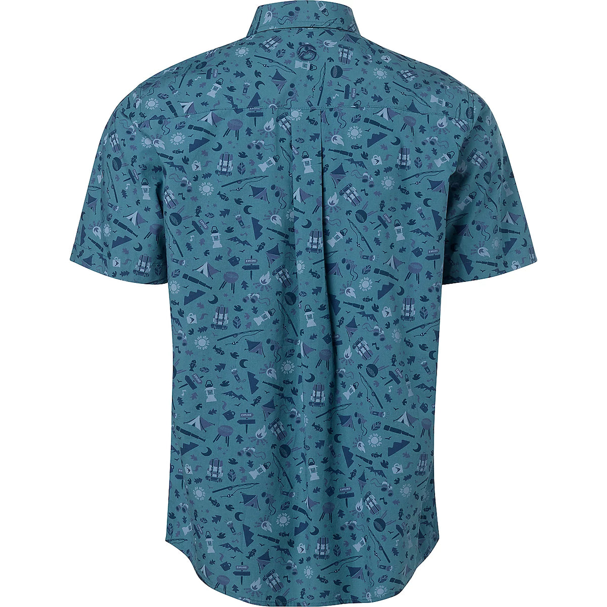 Magellan Outdoors Men's Navy Summerville Print Short Sleeve Shirt