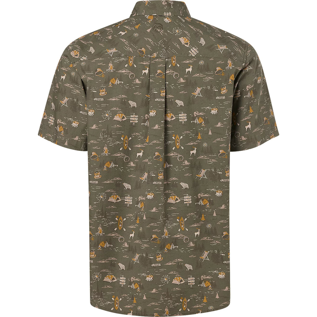Magellan Outdoors Men's Green Summerville Print Short Sleeve Shirt