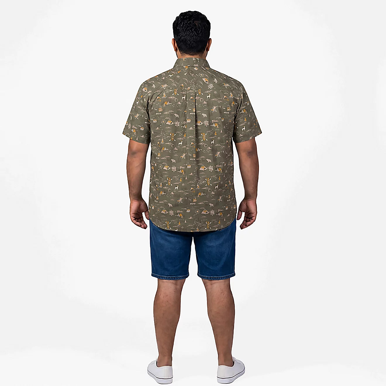 Magellan Outdoors Men's Green Summerville Print Short Sleeve Shirt